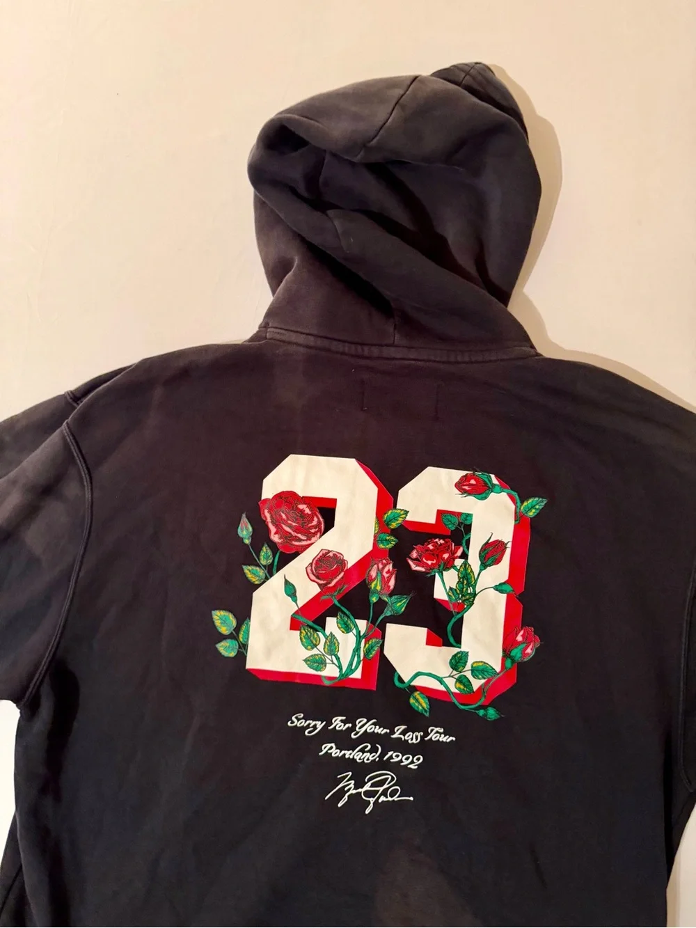 Michael Jordan Sorry For Your Loss Tour Portland 1992 Hoodie Embroided Mens L